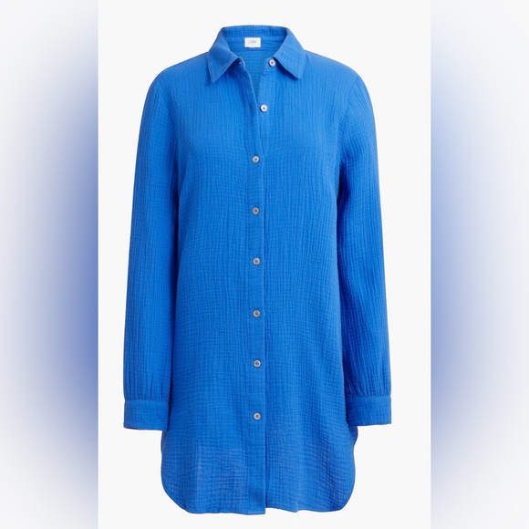 J. Crew Factory Tops - J. Crew Factory Gauze Button Down Beach Tunic Small